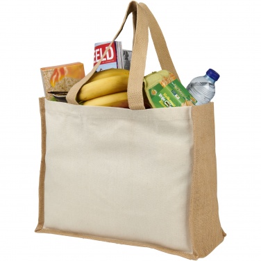 Logo trade promotional gifts picture of: Varai 320 g/m² canvas and jute shopping tote bag 23L