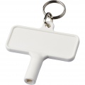 Largo plastic radiator key with keychain, White