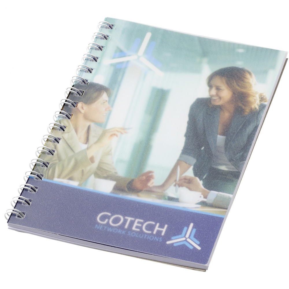 Logo trade promotional gift photo of: Desk-Mate® spiral A6 notebook PP cover