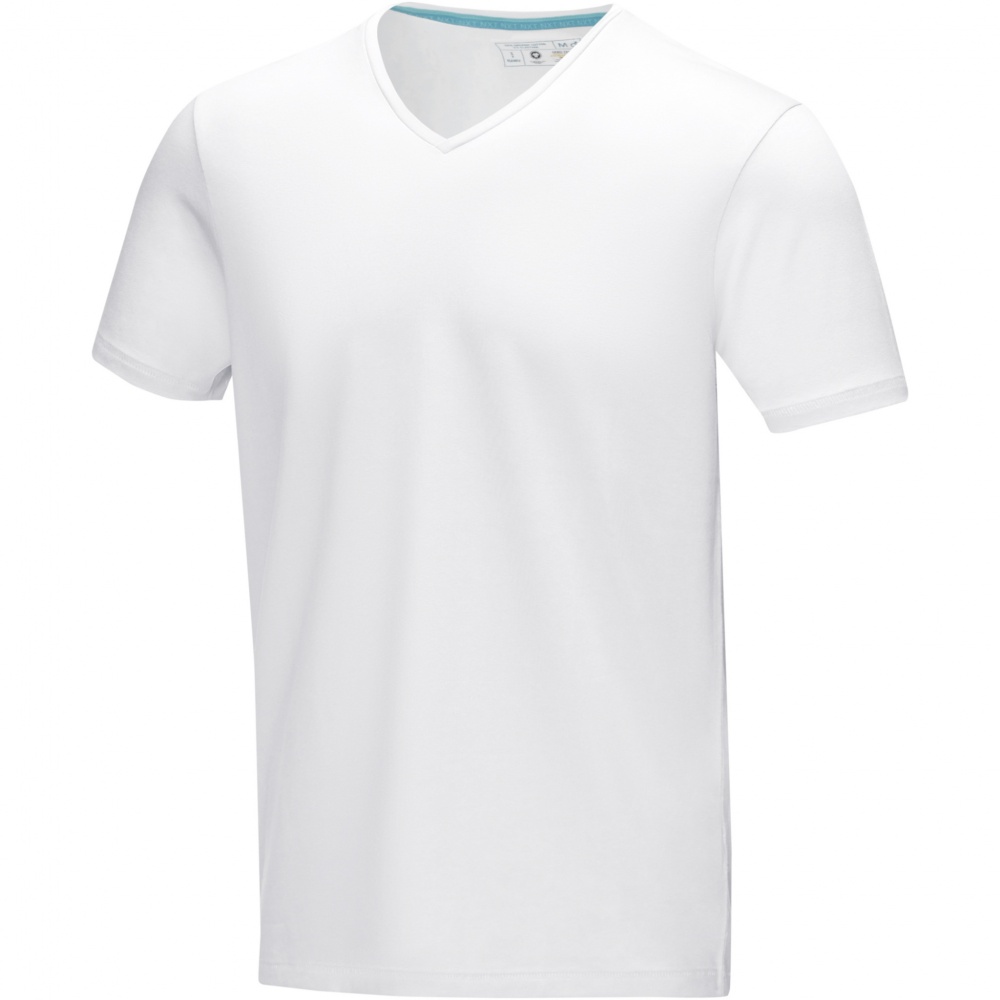 Logo trade advertising products image of: Kawartha short sleeve men's organic V-neck t-shirt