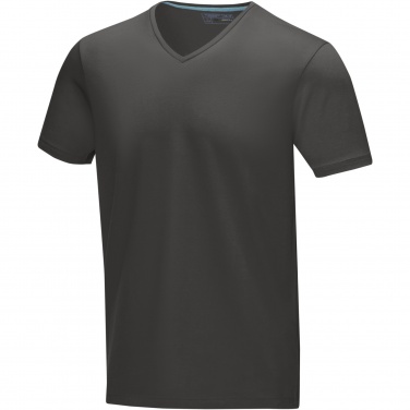 Logo trade promotional merchandise image of: Kawartha short sleeve men's organic V-neck t-shirt