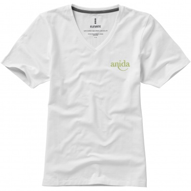 Logo trade advertising products image of: Kawartha short sleeve women's organic V-neck t-shirt