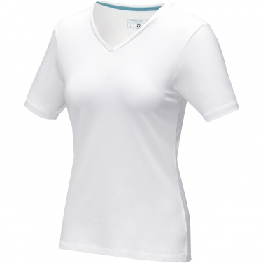 Logo trade promotional gifts image of: Kawartha short sleeve women's organic V-neck t-shirt