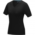 Kawartha short sleeve women's organic V-neck t-shirt, Solid black