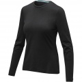 Ponoka long sleeve women's organic t-shirt, Solid black