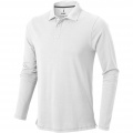 Oakville long sleeve men's polo, White