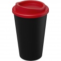 Americano® Eco 350 ml recycled tumbler, Solid black / Red