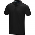 Graphite short sleeve men’s organic polo, Solid black