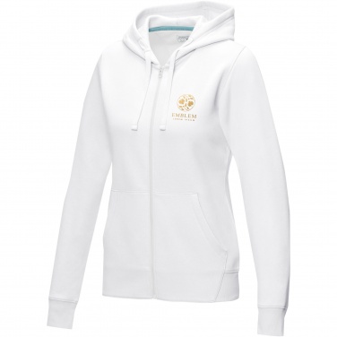 Logo trade corporate gifts picture of: Ruby women’s organic recycled full zip hoodie