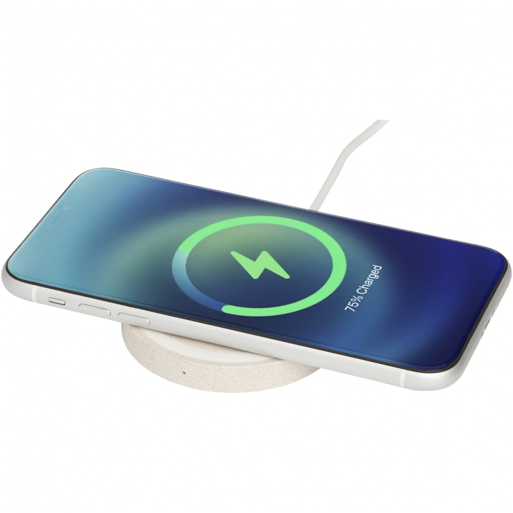 Logo trade promotional giveaways image of: Naka 5W wheat straw wireless charging pad