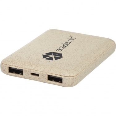 Logo trade promotional merchandise image of: Asama 5000 mAh wheat straw power bank