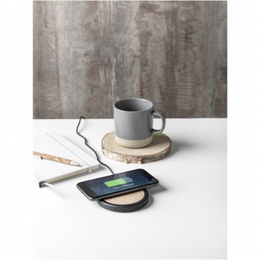 Logo trade promotional products picture of: Kivi 10W limestone/cork wireless charging pad