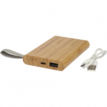 Logo trade promotional gift photo of: Tulda 5000 mAh bamboo power bank