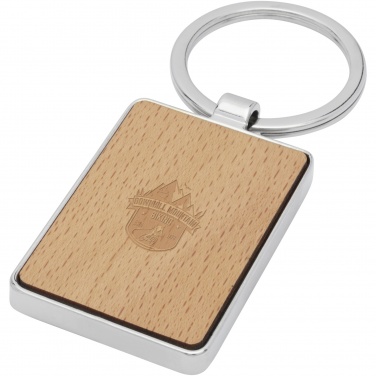 Logotrade promotional gift image of: Mauro beech wood rectangular keychain