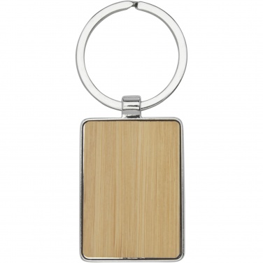 Logo trade promotional items image of: Neta bamboo rectangular keychain