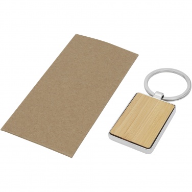 Logo trade promotional giveaways image of: Neta bamboo rectangular keychain