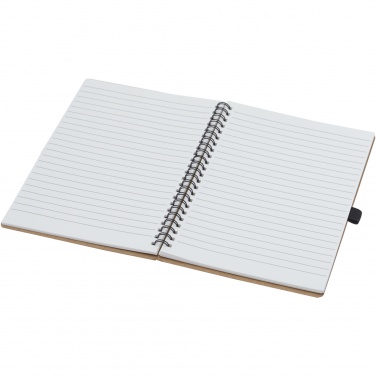 Logo trade promotional giveaways picture of: Cobble A5 wire-o recycled cardboard notebook with stone paper