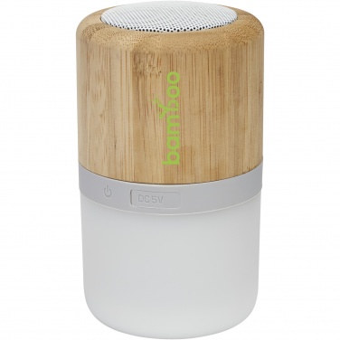 Logo trade promotional gifts picture of: Aurea bamboo Bluetooth® speaker with light 