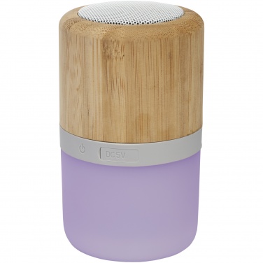 Logo trade promotional merchandise image of: Aurea bamboo Bluetooth® speaker with light 