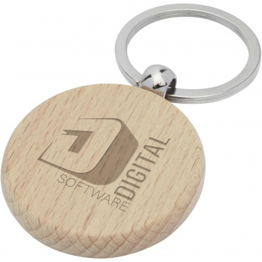 Logotrade promotional products photo of: Giovanni beech wood round keychain