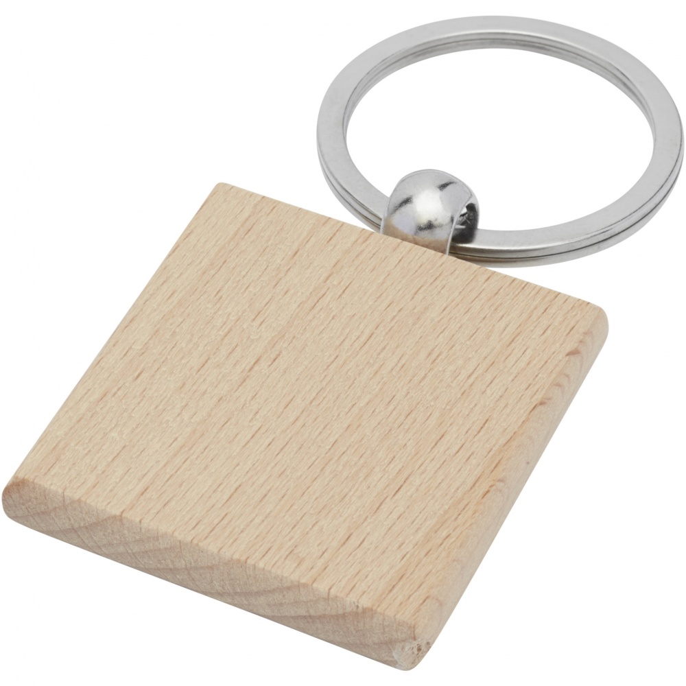 Logo trade promotional merchandise photo of: Gioia beech wood squared keychain