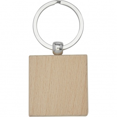 Logo trade promotional merchandise photo of: Gioia beech wood squared keychain