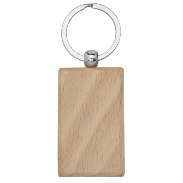 Logotrade promotional giveaway image of: Gian beech wood rectangular keychain