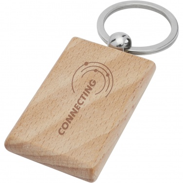 Logotrade promotional giveaway picture of: Gian beech wood rectangular keychain