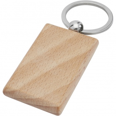 Logo trade promotional product photo of: Gian beech wood rectangular keychain