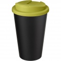 Americano® Eco 350 ml recycled tumbler with spill-proof lid, Lime / Solid black