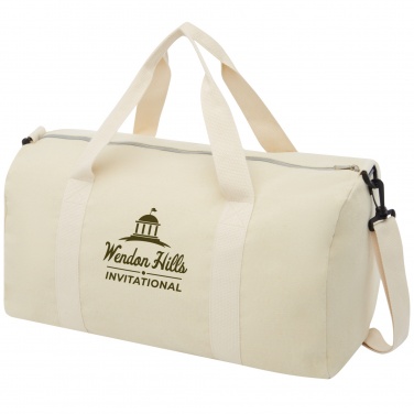 Logo trade promotional giveaways picture of: Pheebs 450 g/m² recycled cotton and polyester duffel bag 24L