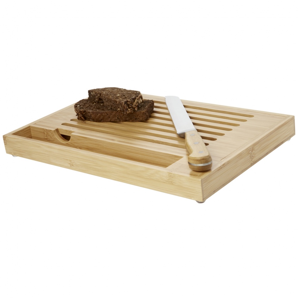 Logo trade advertising products image of: Pao bamboo cutting board with knife