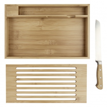 Logo trade promotional items picture of: Pao bamboo cutting board with knife