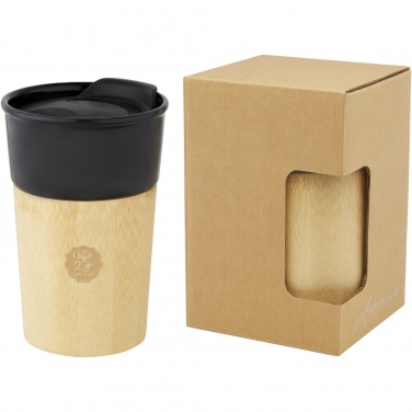 Logo trade promotional merchandise picture of: Pereira 320 ml porcelain mug with bamboo outer wall