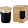 Lagan 300 ml stainless steel tumbler with bamboo lid, Solid black