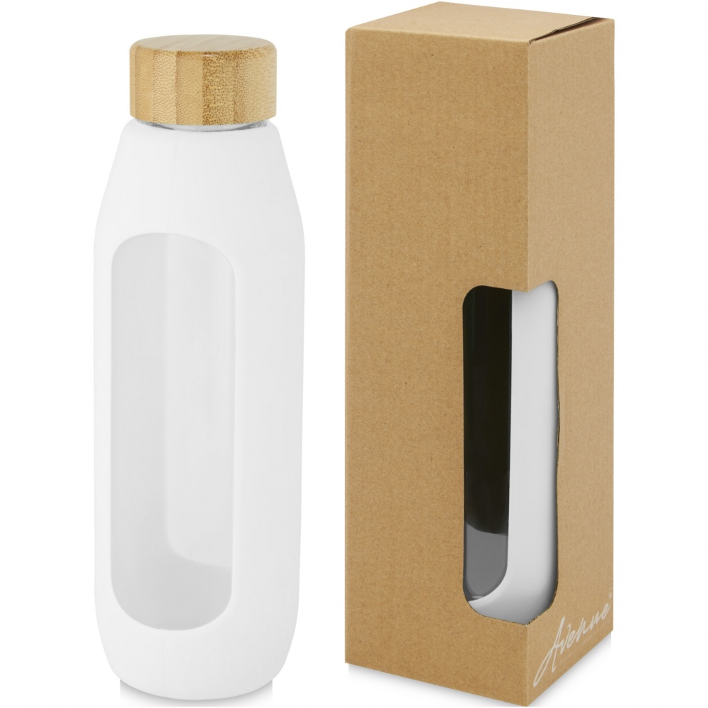 Logo trade advertising products image of: Tidan 600 ml borosilicate glass bottle with silicone grip