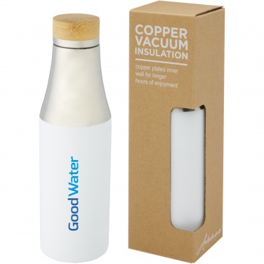 Logotrade corporate gift picture of: Hulan 540 ml copper vacuum insulated stainless steel bottle with bamboo lid