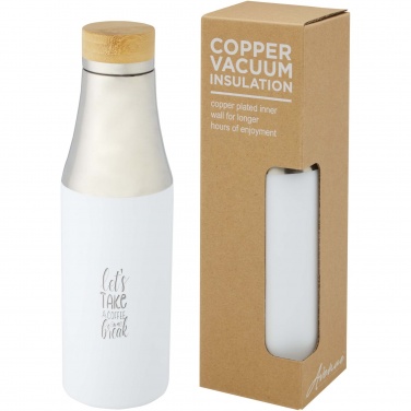 Logo trade promotional giveaway photo of: Hulan 540 ml copper vacuum insulated stainless steel bottle with bamboo lid