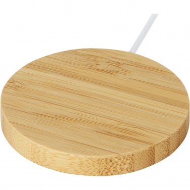 Logo trade corporate gift photo of: Atra 10W bamboo magnetic wireless charging pad