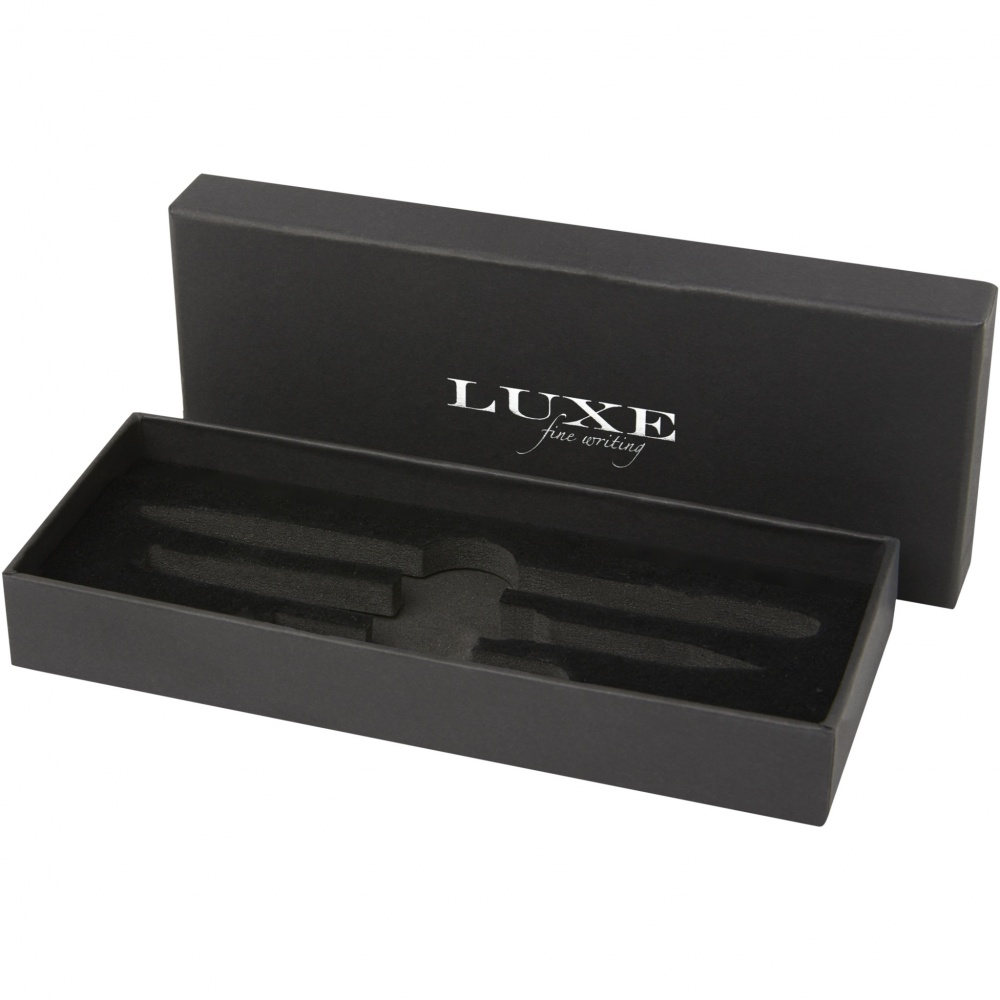 Logo trade promotional gifts image of: Tactical Dark duo pen gift box