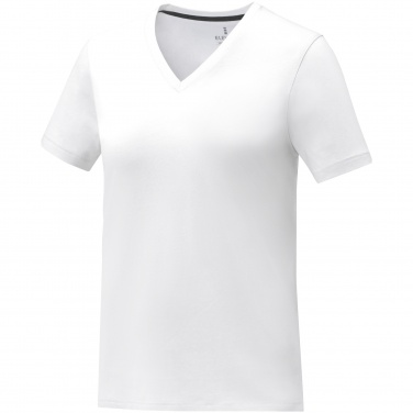 Logo trade promotional giveaway photo of: Somoto short sleeve women's V-neck t-shirt 