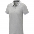 Amarago short sleeve women's tipping polo, Heather grey