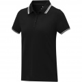 Amarago short sleeve women's tipping polo, Solid black