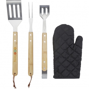 Logotrade advertising products photo of: Gril 3-piece BBQ tools set and glove 