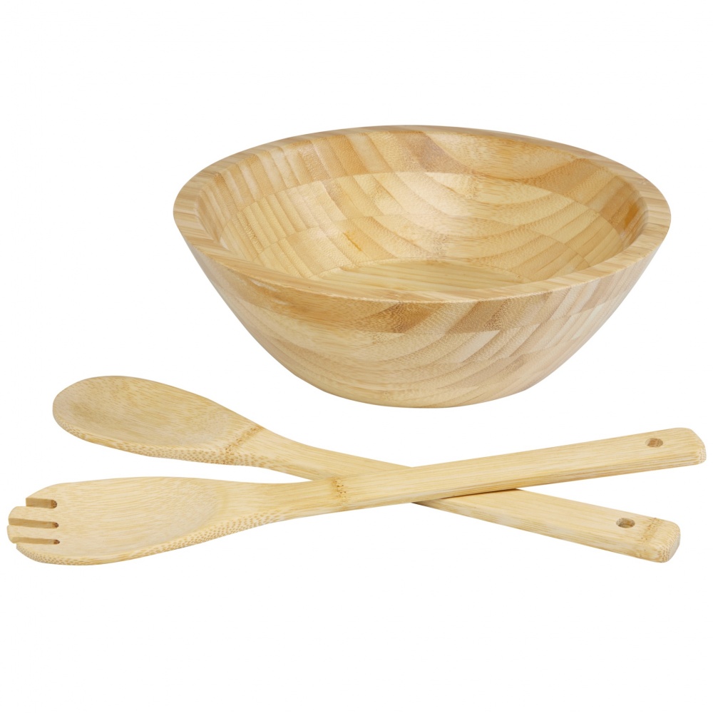 Logo trade corporate gifts image of: Argulls bamboo salad bowl and tools