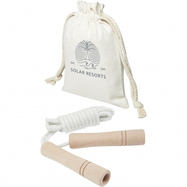 Logotrade promotional giveaway image of: Denise wooden skipping rope in cotton pouch