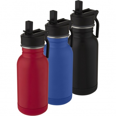 Logo trade promotional merchandise photo of: Lina 400 ml stainless steel sport bottle with straw and loop