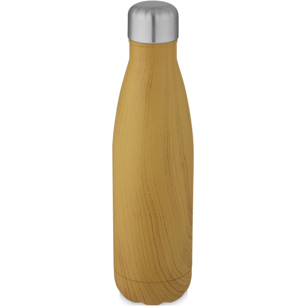 Logo trade advertising product photo of: Cove 500 ml vacuum insulated stainless steel bottle with wood print