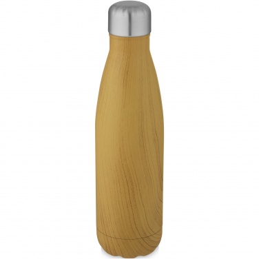 Logo trade advertising products image of: Cove 500 ml vacuum insulated stainless steel bottle with wood print