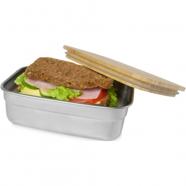 Logo trade business gifts image of: Tite stainless steel lunch box with bamboo lid